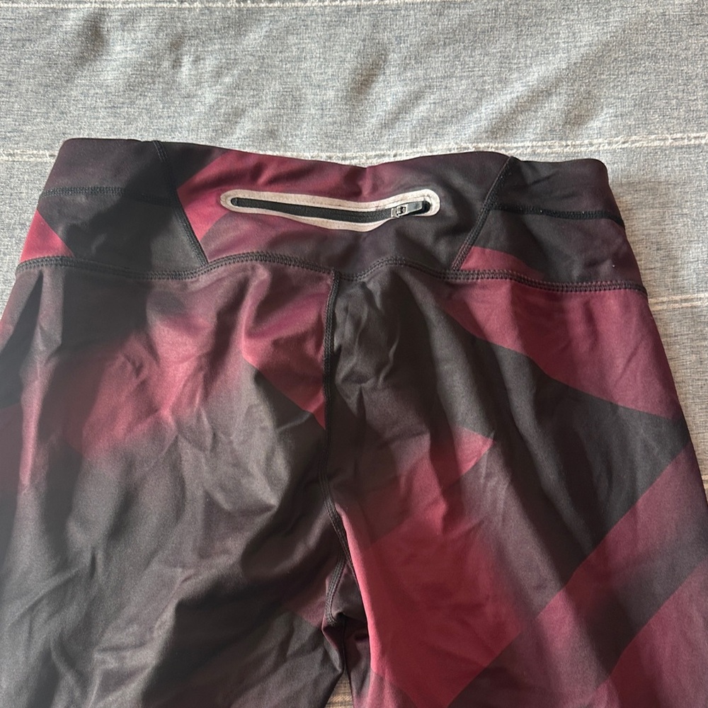 Athleta Black and Burgundy Leggings - Picture 3 of 3